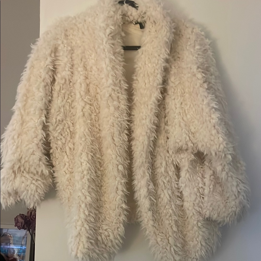 Express Cream Teddy Jacket Plush Oversized Style